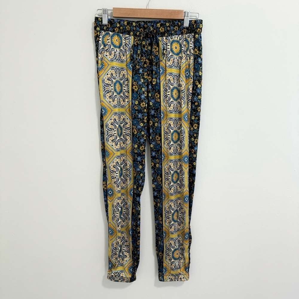 Johnny Was Silk Blend Print Joggers